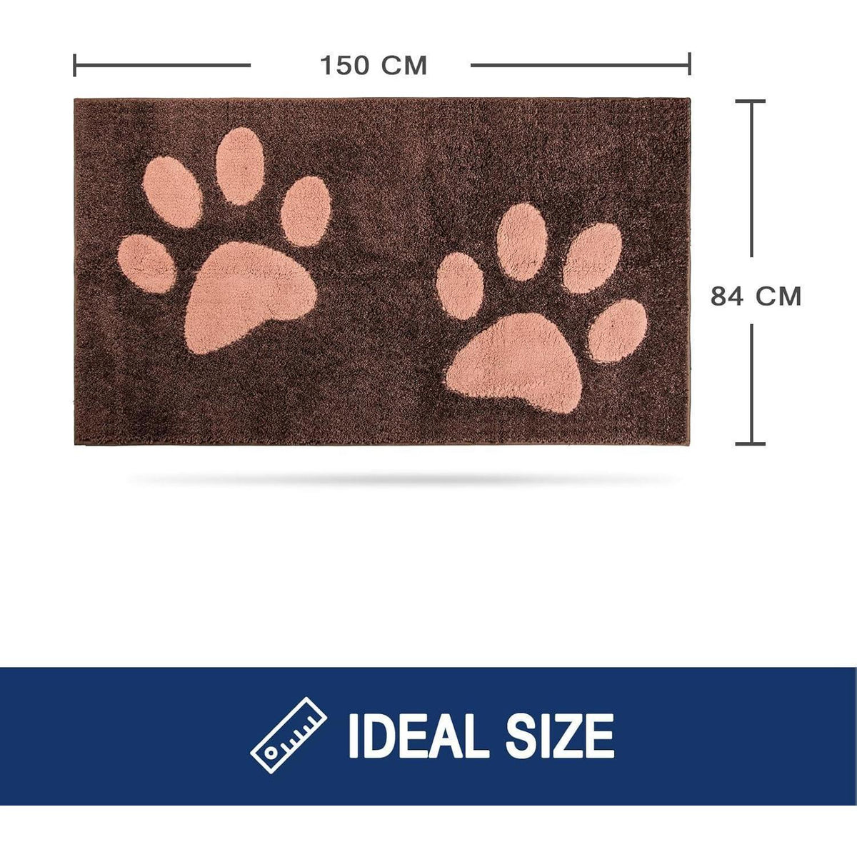 Waschbare Fußmatte Braun 84x150 cm – Schmutzfangmatte Innenbereich