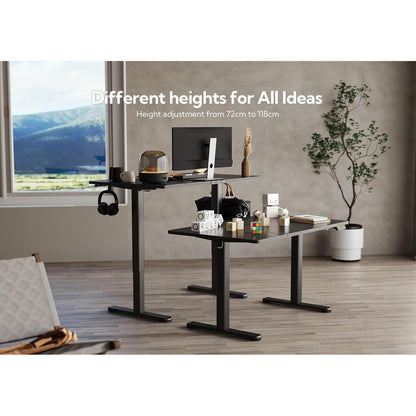Höhenverstellbarer Schreibtisch Elektrisch 140x60 cm Schwarz