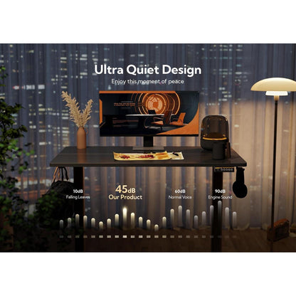 Höhenverstellbarer Schreibtisch Elektrisch 140x60 cm Schwarz