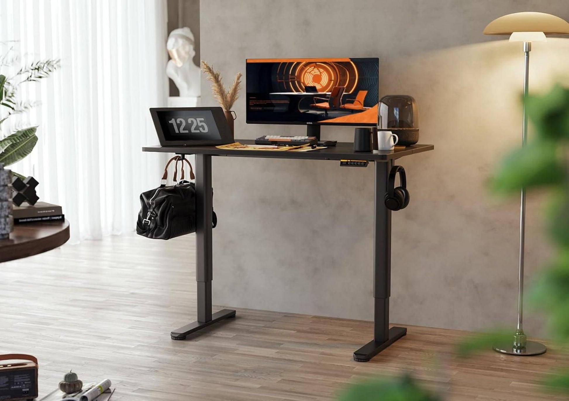 Höhenverstellbarer Schreibtisch Elektrisch 140x60 cm Schwarz