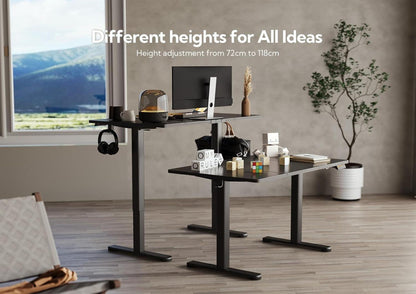 Höhenverstellbarer Schreibtisch 160x60 cm Schwarz Elektrisch verstellbar