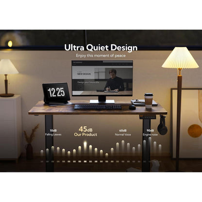 Höhenverstellbarer Schreibtisch 120x60 cm Schwarz/Vintage