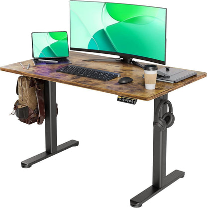 Höhenverstellbarer Schreibtisch Elektrisch 120x60 cm Schwarz Braun