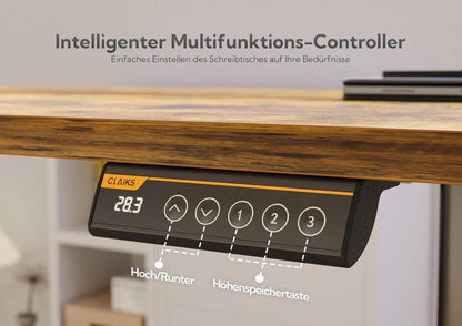 Höhenverstellbarer Schreibtisch 160x60 cm Elektrisch Standing Desk Schwarz