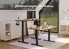 Höhenverstellbarer Schreibtisch 100x60 cm Elektrisch Schwarz/Braun