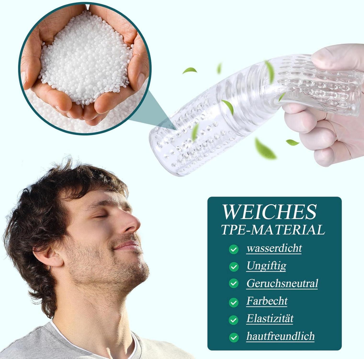 Manueller Masturbator Cup 3D Vagina Taschenmuschi Transparent
