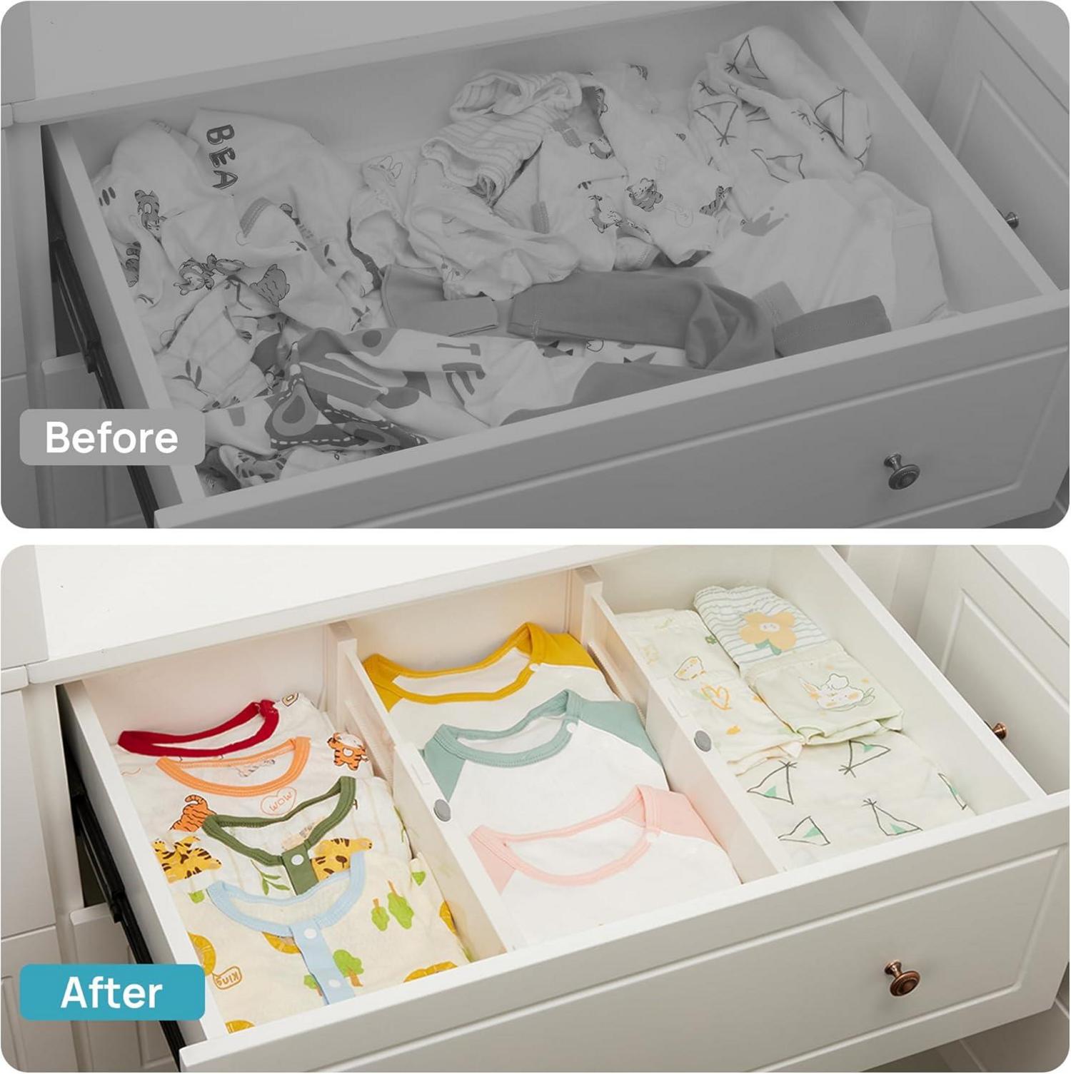 8er Set Schubladenteiler Verstellbar 10cm Hoch Kunststoff für Kleidung Kommode Büro