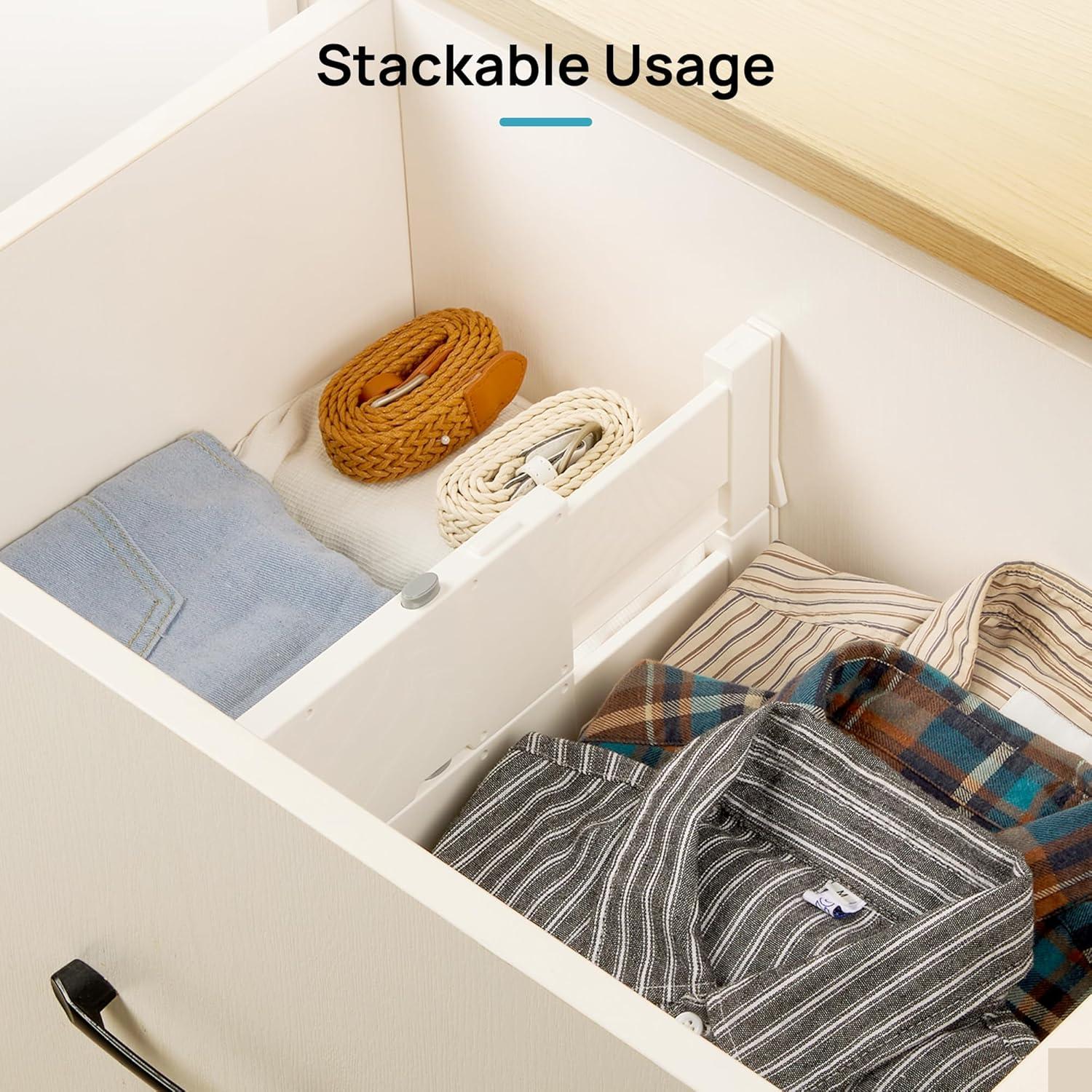 Vtopmart Schubladenteiler Set Verstellbar Kunststoff 10cm Hoch 28.6-43.8cm