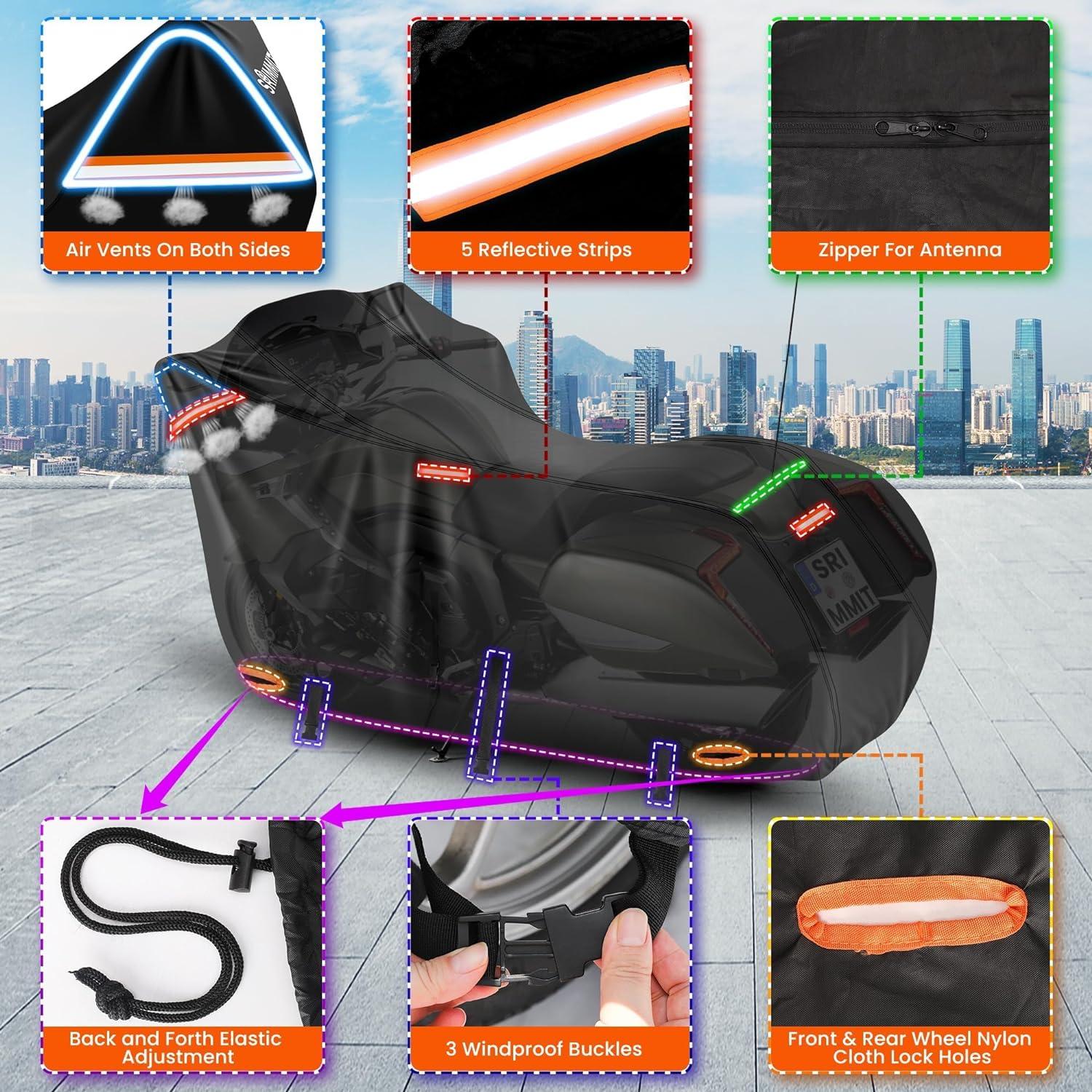 Motorradabdeckung 420D wasserdicht Touring Modelle Harley