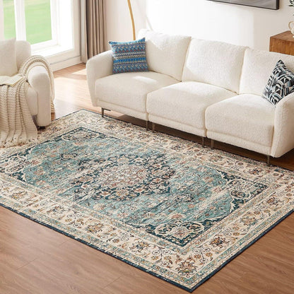 Vintage Teppich Kurzflor Orientalisch Groß für Wohnzimmer Schlafzimmer 200x290CM