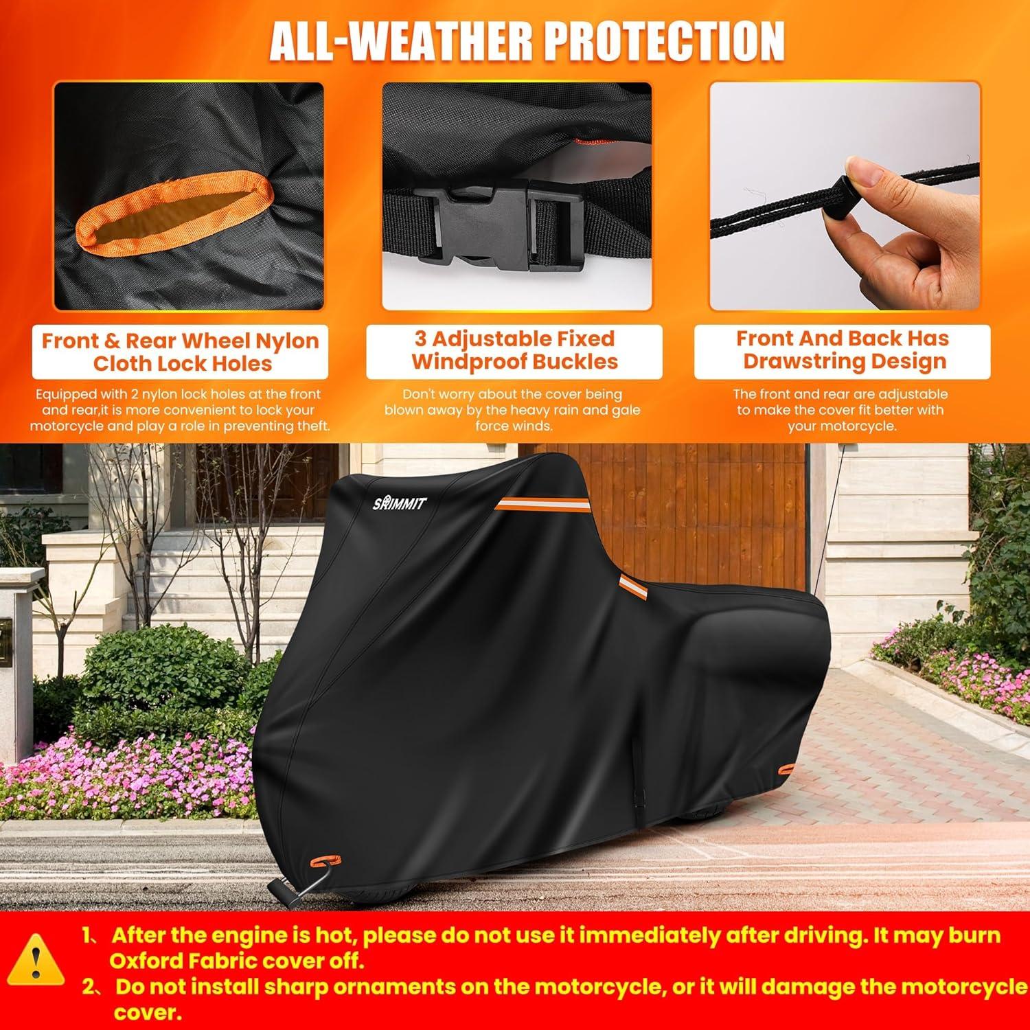 Motorradabdeckung 420D Harley Davidson Road King wasserdicht Outdoor 1XL