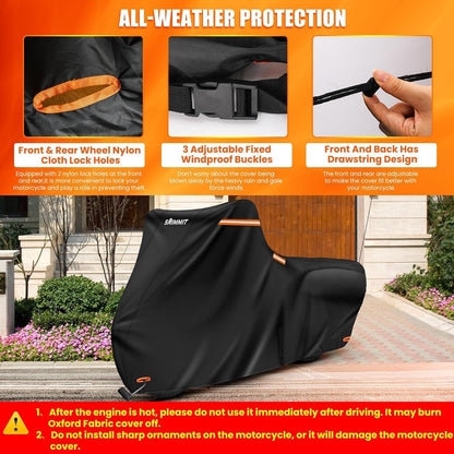 Motorradabdeckung 420D Harley Davidson Road King wasserdicht Outdoor 1XL