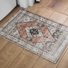 Waschbarer Teppich Kurzflor Vintage Boho Orange 60x130CM