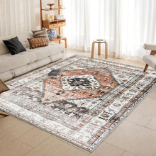 Boho Vintage Teppich rutschfest waschbar Orange 80x150cm