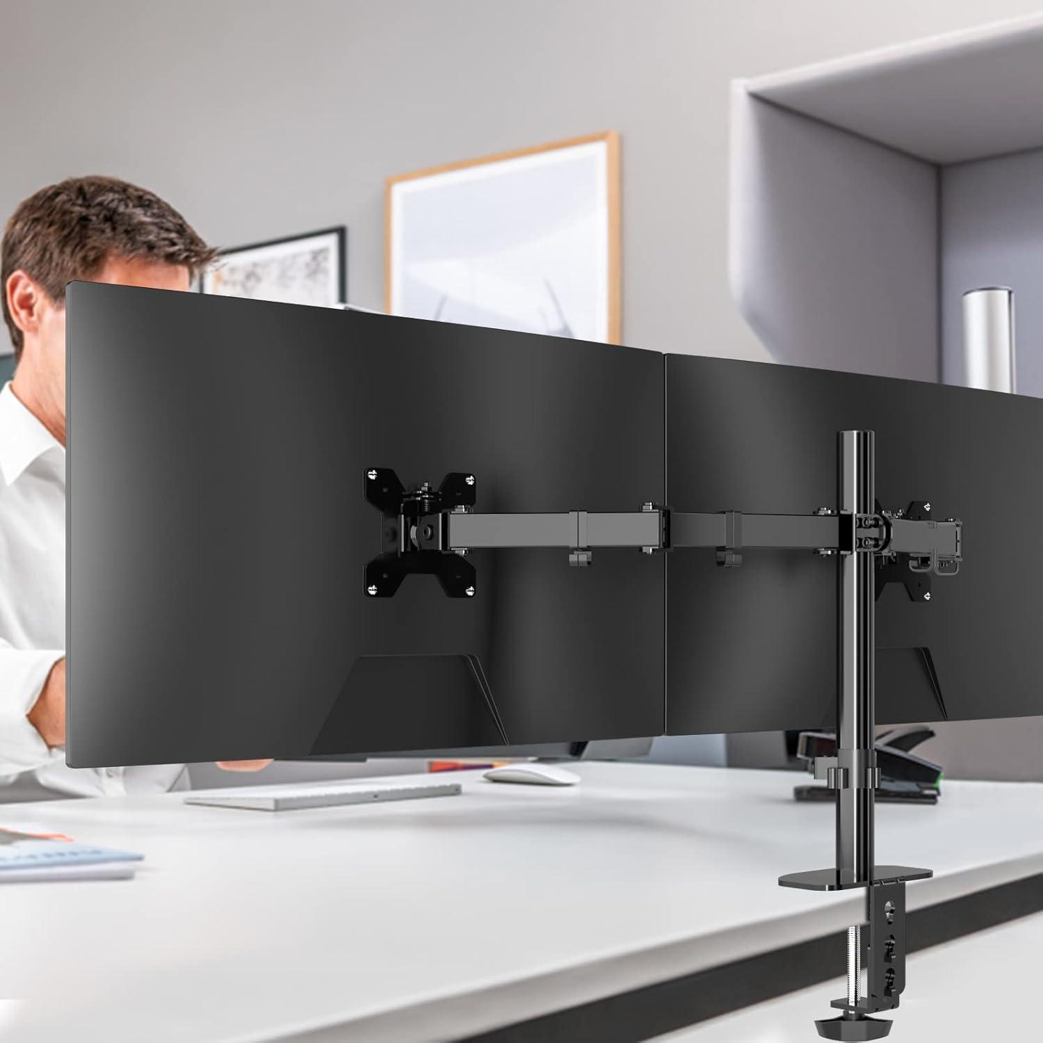 Monitor Halterung 2 Monitore 13-27 Zoll LED LCD Höhenverstellbar Schwenkbar