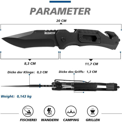 Premium Klappmesser 20cm Einhandmesser Aluminium-Griff