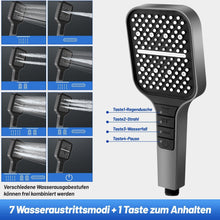 VEHHE Duschkopf 7 Strahlarten Regendusche Wassersparend