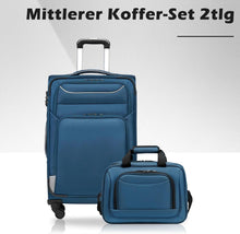 COOLIFE 4-Rollen Koffer Reisekoffer Set 2tlg Blau+silber