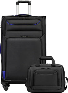 COOLIFE Koffer Trolley 4 Rollen Stoffkoffer Handgepäck TSA-Schloss