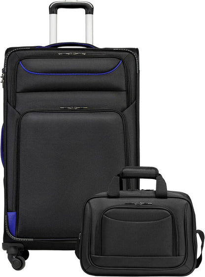 COOLIFE Koffer Trolley 4 Rollen Stoffkoffer Handgepäck TSA-Schloss