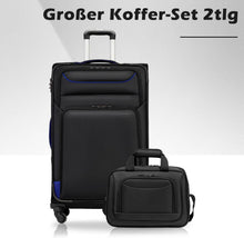 COOLIFE Koffer Trolley 4 Rollen Stoffkoffer TSA-Schloss Set