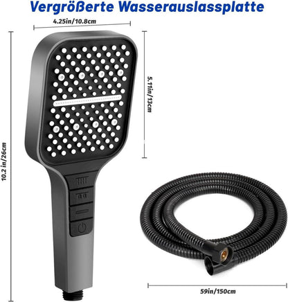 VEHHE Duschkopf 7 Strahlarten Wassersparend Regendusche mit