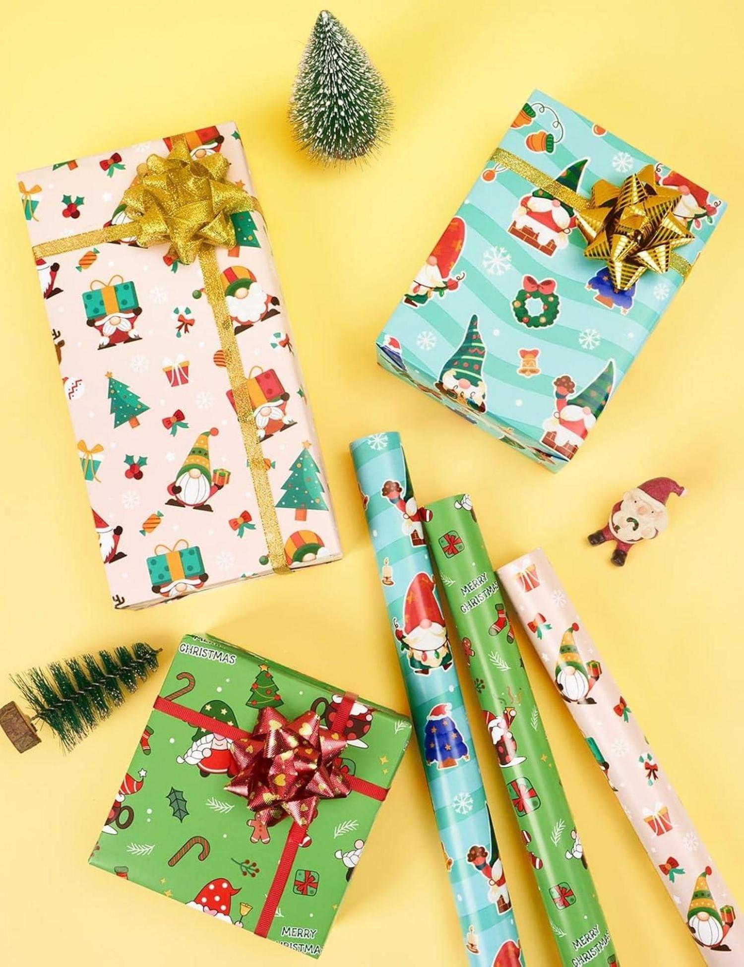 Weihnachtswichtel Geschenkpapierrollen 3 Rollen 43,2 x 304,8 cm