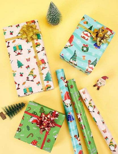 Weihnachtswichtel Geschenkpapierrollen 3 Rollen 43,2 x 304,8 cm