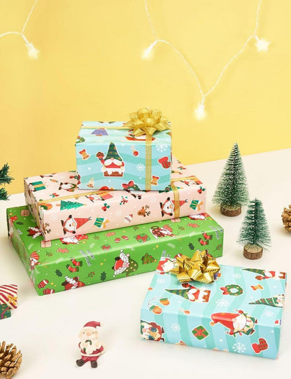 Weihnachtswichtel Geschenkpapierrollen 3 Rollen 43,2 x 304,8 cm Kinderzwerg Weihnachtspapier