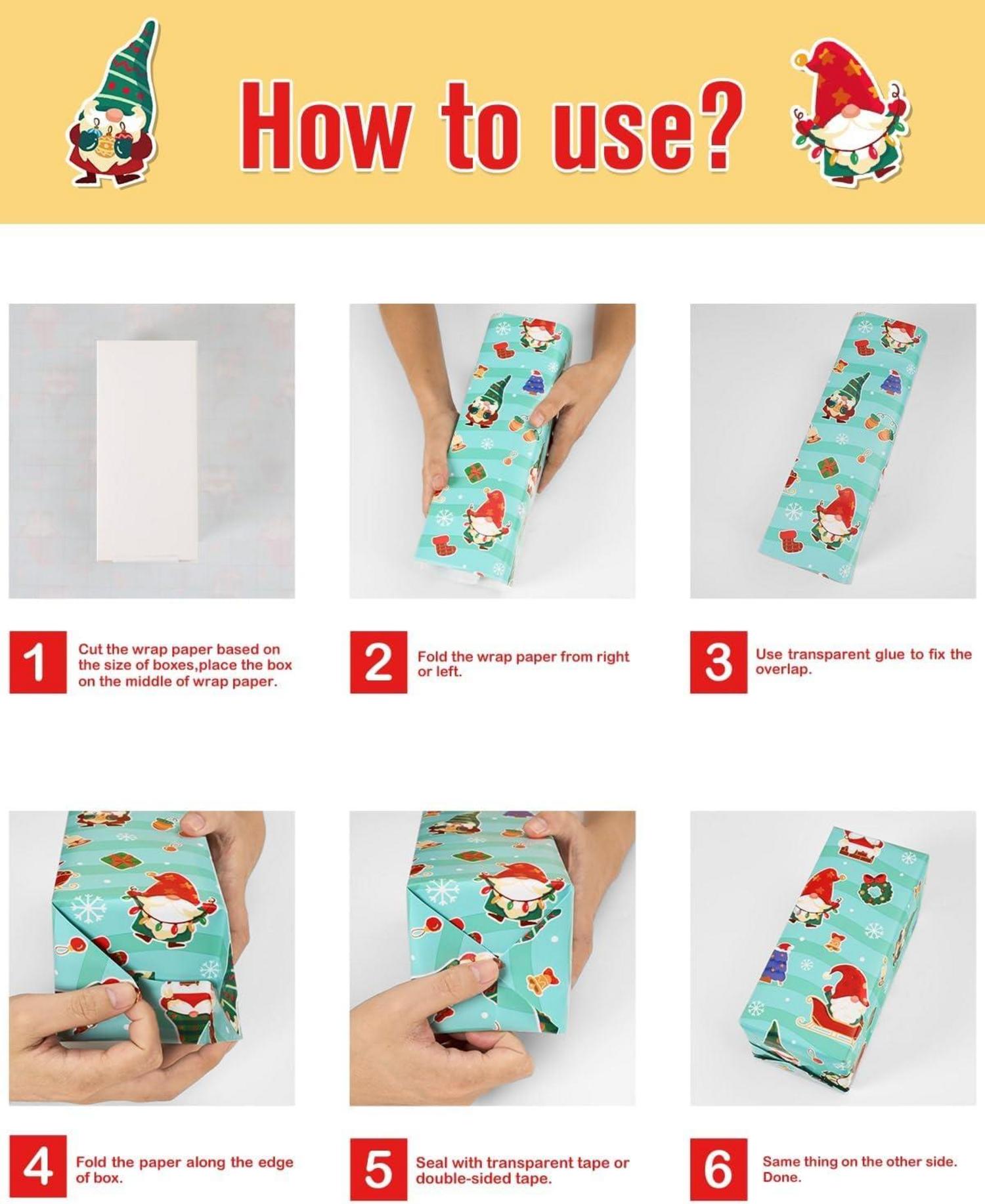 Weihnachtswichtel Geschenkpapierrollen 3 Rollen 43,2x304,8cm Weihnachts