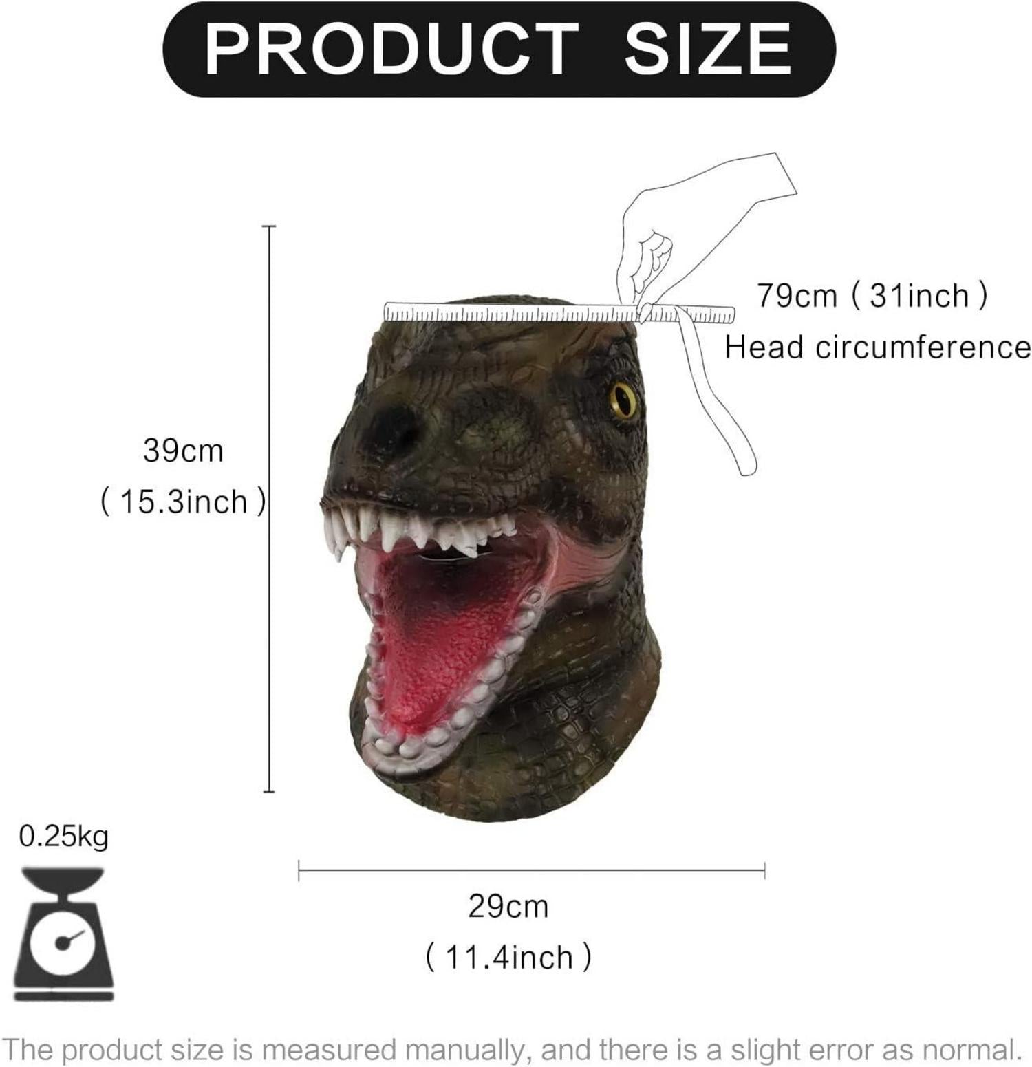 Gelbe Dinosaurier Maske Tyrannosaurus Rex Latex Realistische Tiermaske