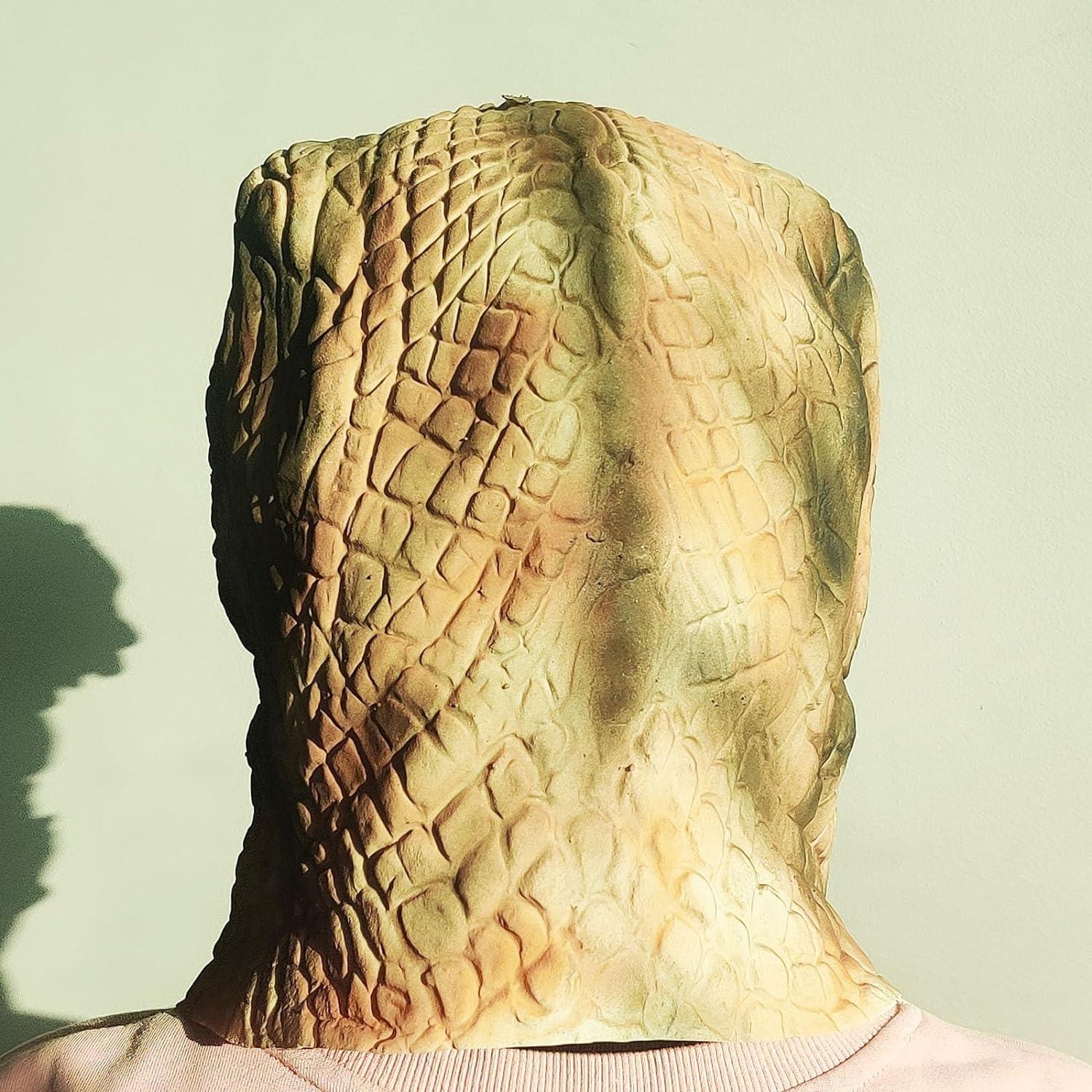 Gelbe Tyrannosaurus Dinosaurier Maske Latex für Halloween Cosplay