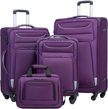 COOLIFE Koffer Set 4tlg Stoffkoffer mit TSA-Schloss