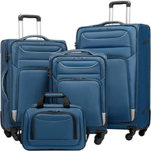 Koffer-Set mit 4 Rollen Stoffkoffer Handgepäck TSA-Schloss