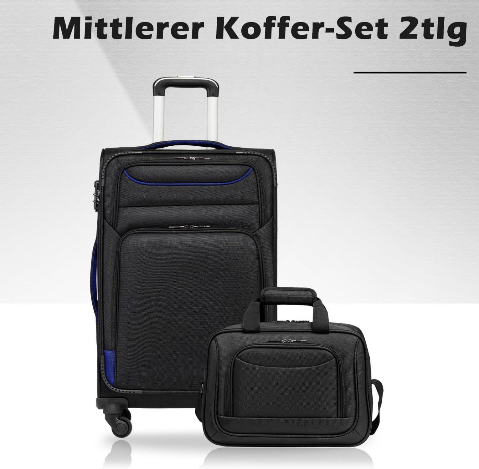 COOLIFE Koffer Trolley Set 2tlg schwarz+blau