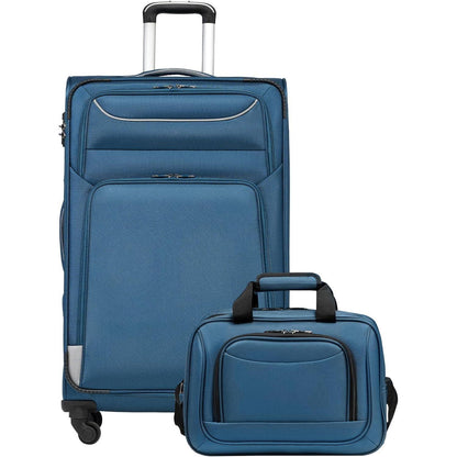 COOLIFE Koffer Set 2tlg Grau 4 Rollen Handgepäck TSA-Schloss