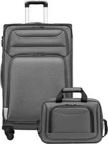 COOLIFE Koffer Trolley Set 2tlg 4 Rollen TSA-Schloss Grau