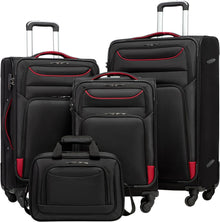 COOLIFE Koffer Set 4tlg Schwarz TSA-Schloss Handgepäck