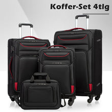 COOLIFE Koffer Set 4tlg Schwarz Stoffkoffer Handgepäck