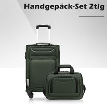 Handgepäck Koffer Set 2tlg Blau Stoffkoffer TSA-Schloss 4