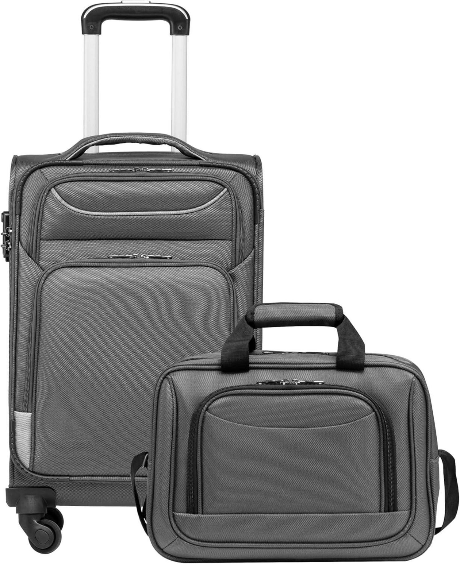 Koffer Trolley Reisekoffer 4 Rollen Stoffkoffer Handgepäck TSA-Schloss