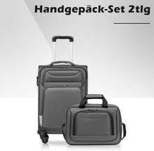 COOLIFE Koffer Trolley Handgepäck-Set 2tlg Grau