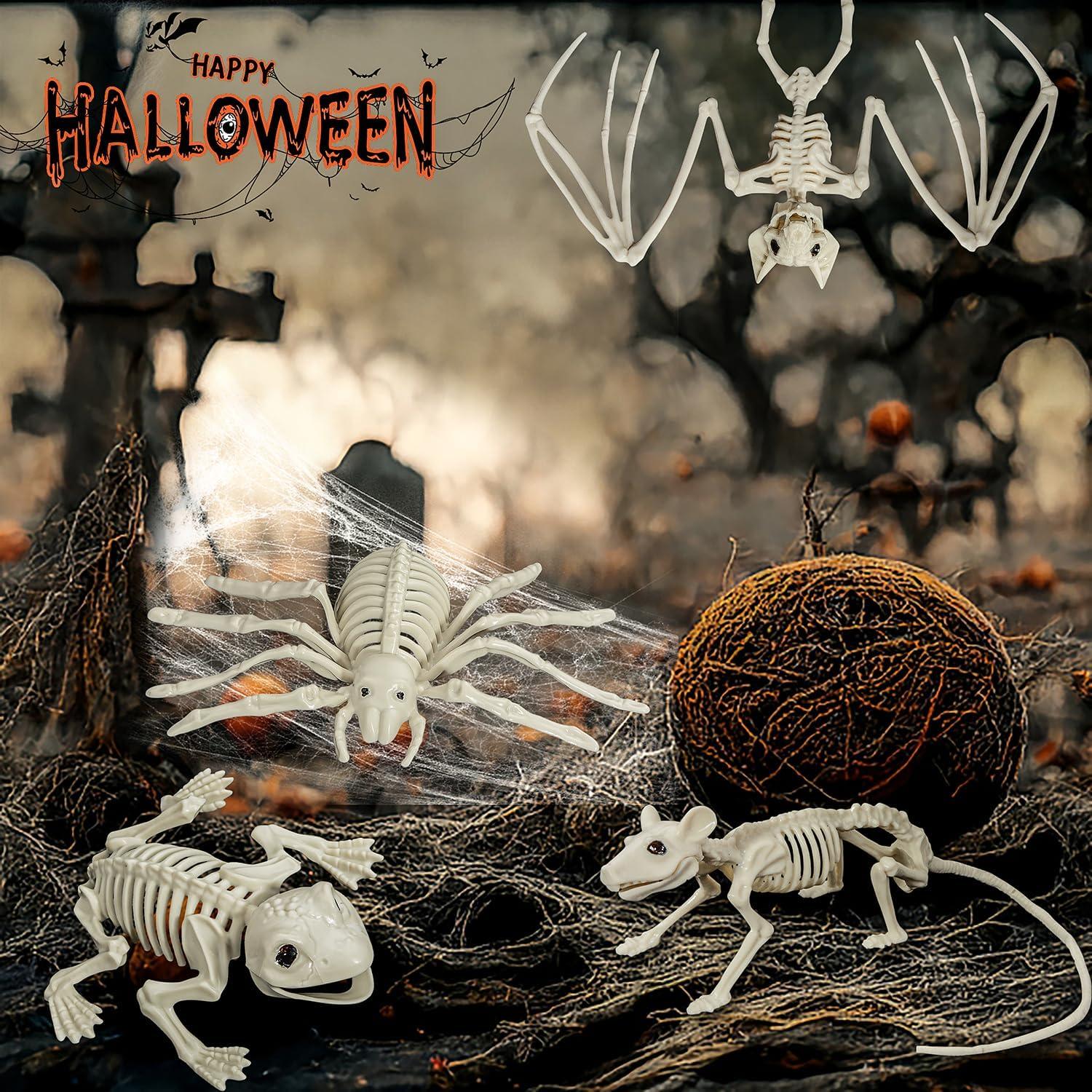 Halloween Tier Skelette Set für Dekoration, Spukhaus Party