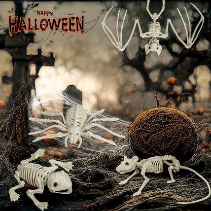 Halloween Tier Skelette Set für Dekoration, Spukhaus Party