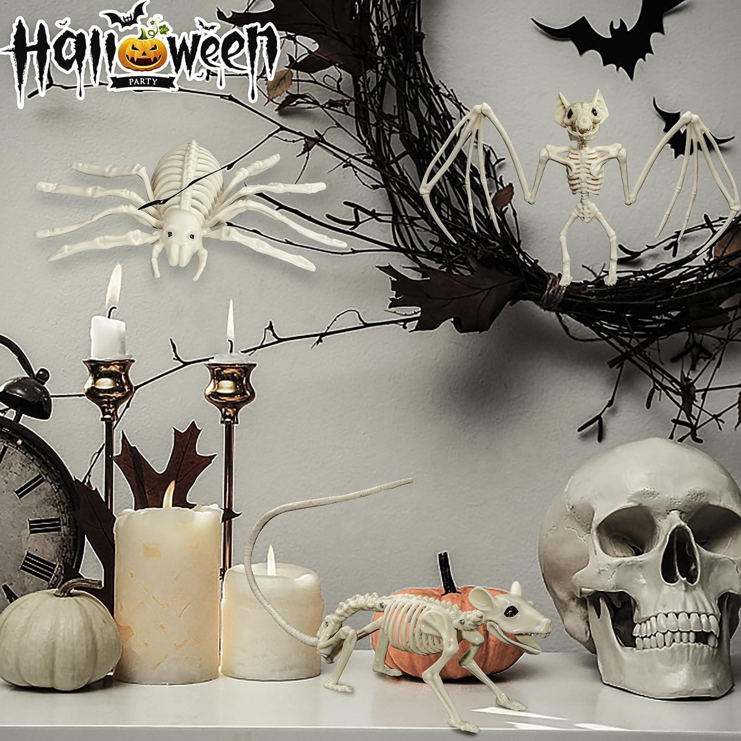 6er Set Halloween Tier Skelette für Garten & Haus Dekoration