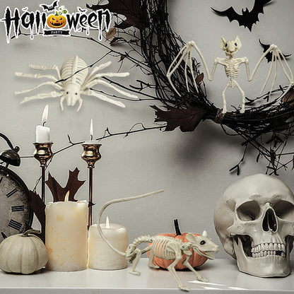 6er Set Halloween Tier Skelette für Garten & Haus Dekoration