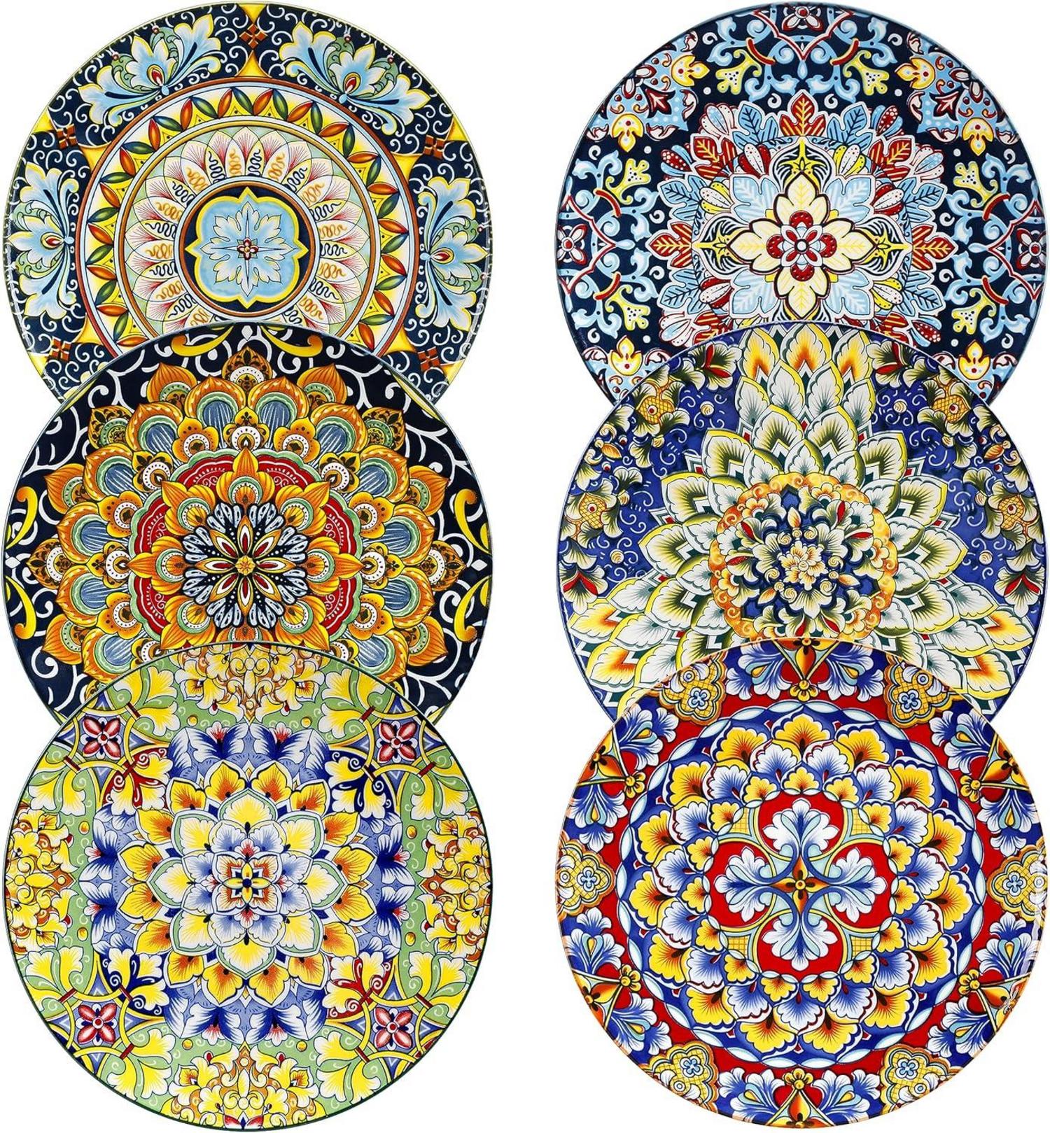 Boho Keramik Teller Set 6er SIMI Dessertteller Porzellan Eignung