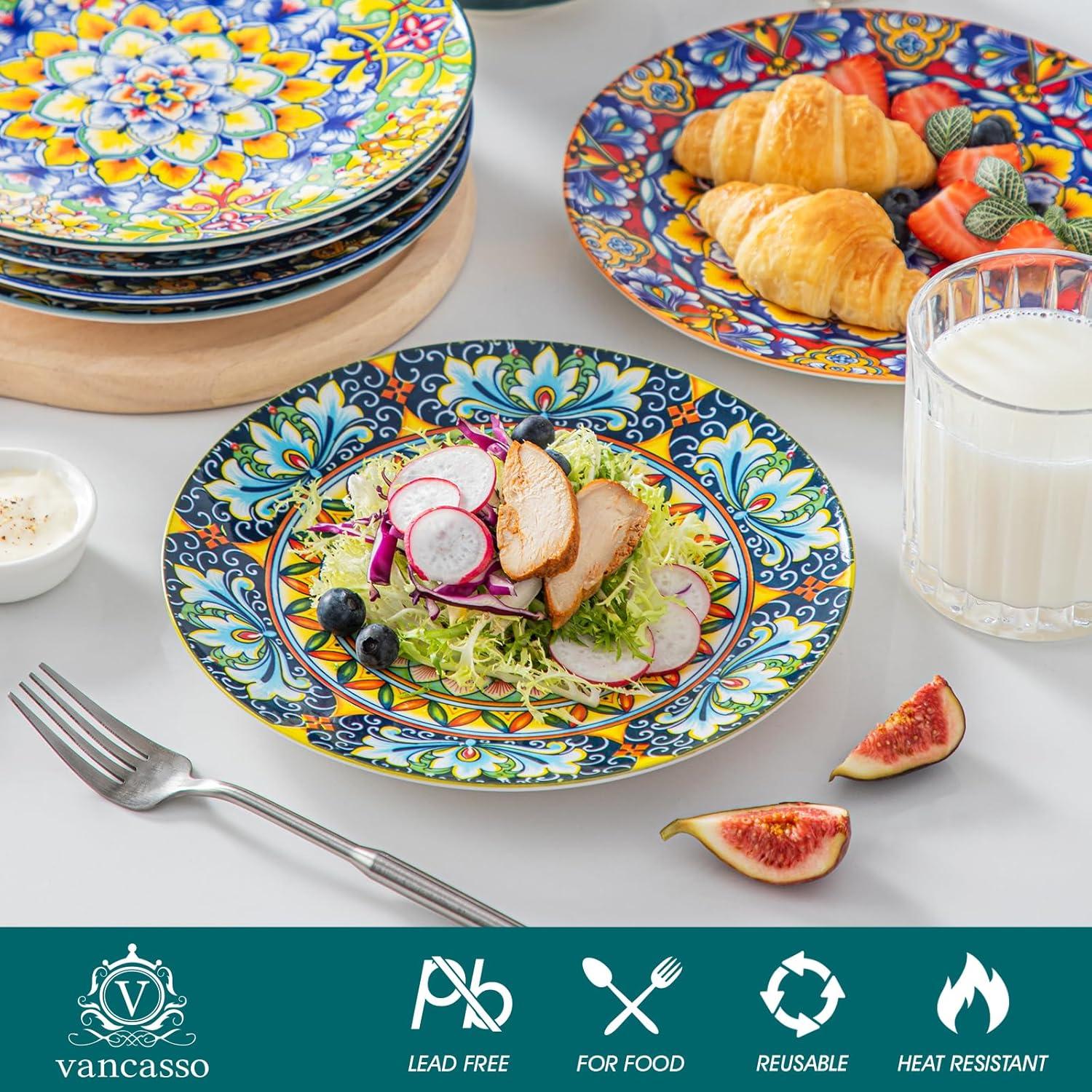 Boho Keramik Teller Set 6er SIMI Dessertteller Porzellan Eignung