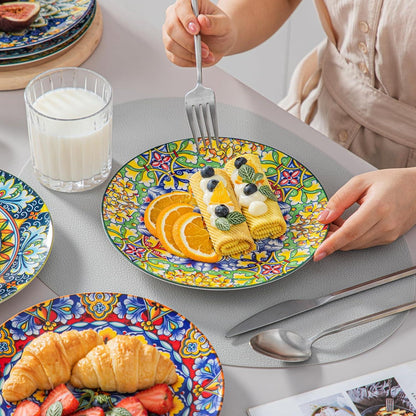 Boho-Teller Keramik Set Salat Dessert Mikrowelle Spülmaschine