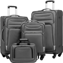 Koffer-Set 4tlg Reisekoffer Handgepäck TSA-Schloss Umhängetasche Grau